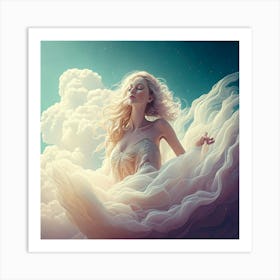 Firefly Girl, Clouds, Ethereal, Dreamy, Surreal, Airy, Mystical, Celestial, Fantasy, Delicate, Grace (9) Art Print