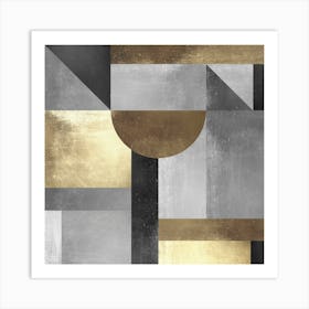 Gold and metal geometry 5 Art Print