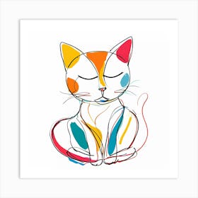 Whiskers of Wonder: The Colorful Calm of Cats Model IIII Art Print