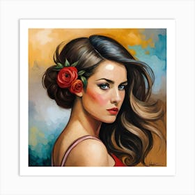 Portrait of a beautiful girl Art Print