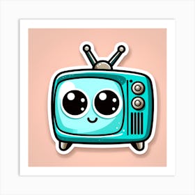 Cartoon Tv Sticker 2 Art Print