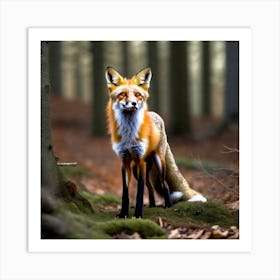 Red Fox In The Forest 3 Art Print