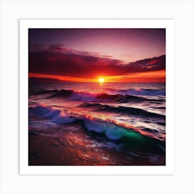 Sunset Over The Ocean 71 Art Print