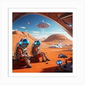 Aliens On Mars Art Print