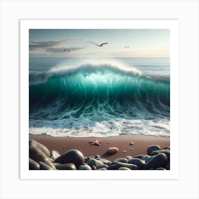 Wave Crashing On The Beach Art Print