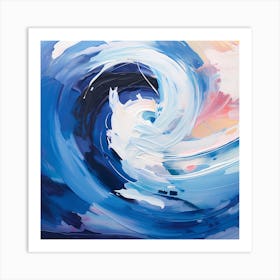 Abstract Elegance in Navy Blue Art Print