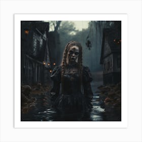 Woman In The Water Art Print