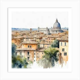 Rome Watercolor 1 Art Print