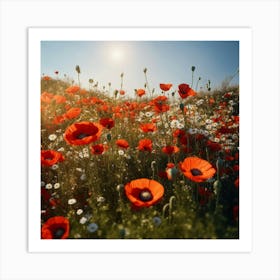 Poppies In A Field Art Print