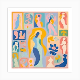 Goddess Aphrodite Matisse Inspired Cutout Art Print