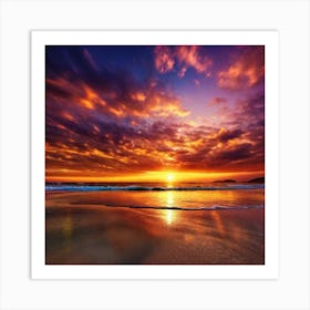 Sunset On The Beach 337 Art Print