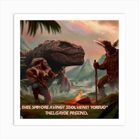 Of Two Dinosaurs Art Print