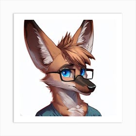 Fox nerd Art Print