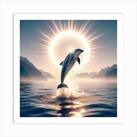 Dolphin Leaping Out Of The Water Art Print