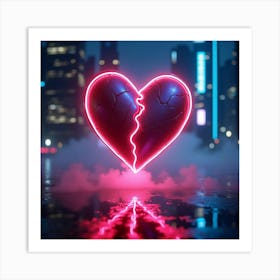 Flux Dev A Glowing Neon Heart Suspended In A Dark Futuristic C 0 Art Print