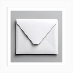 White Envelope Isolated On Grey Background 1 Art Print