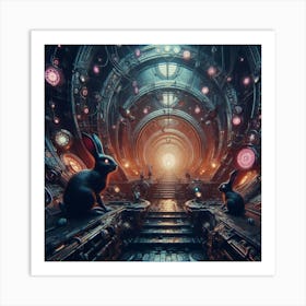 Down The Cyberabbit Hole 3 Art Print