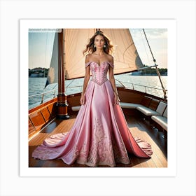 Bride On A Boat Art Print