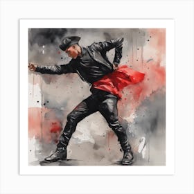 Dancer In Black And Red Art Print