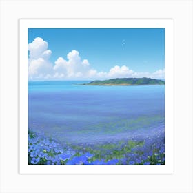 Blue Flowers 3 Art Print