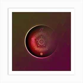 Geometric Neon Glyph on Jewel Tone Triangle Pattern 316 Art Print