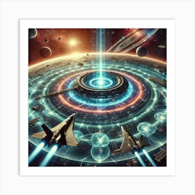 Harmonic Rift Generator Portals Scifi Scene Art Print