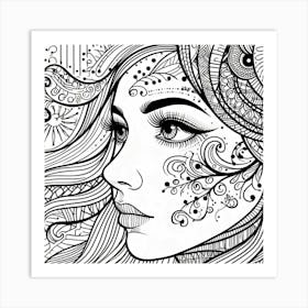 Zentangle Coloring Pages Art Print