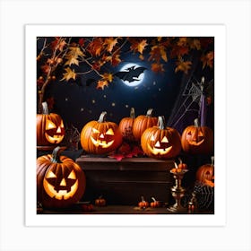 Halloween Pumpkins 12 Art Print