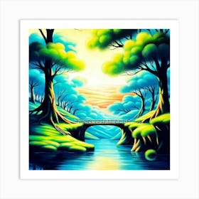 Bridge Over The River Art Print