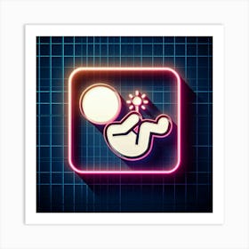 Neon Baby Icon Art Print