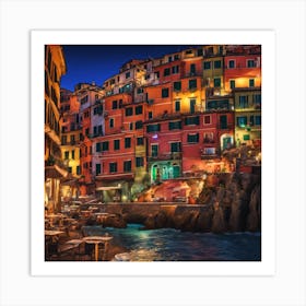 Cinque Terre At Night 4 Art Print