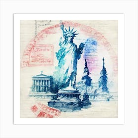 Liberty On A Stamp Art Print