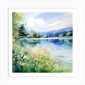 Azure Blossom: Springtime Serenity in Provence Art Print