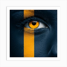 Eye Of The Lion Woman Face Paint Art Print