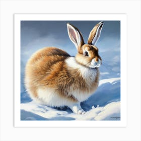 Bunny In The Snow Art Print