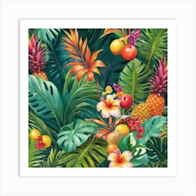 Tropical Jungle paintings art print 3 Art Print