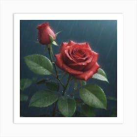 Roses In The Rain 1 Art Print