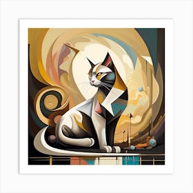 Abstract Cat 1 Art Print