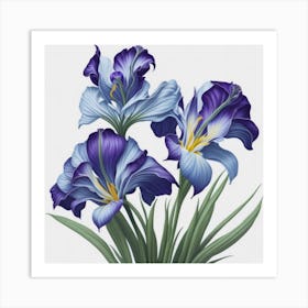 Blue Iris myluckycharm Art Print