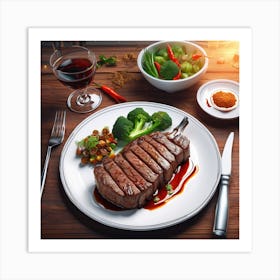 Steak On A Plate 13 Art Print