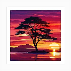 Sunset Painting 6 Art Print