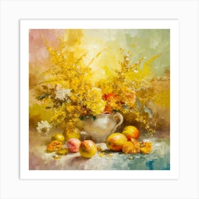 Yellow Flowers In A Vase Art Print