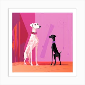 Two Dogs In A Room Art Print