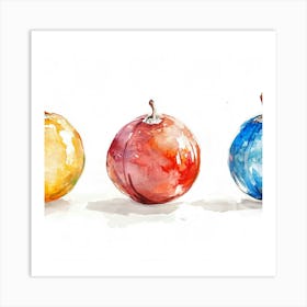 Watercolor Of Apples Art Print