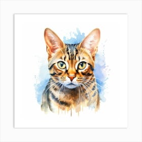 Bengal Glitter Cat Portrait 3 Art Print