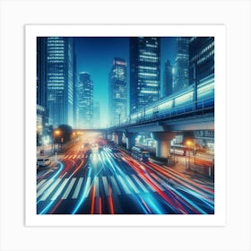 Cityscape At Night 3 Art Print