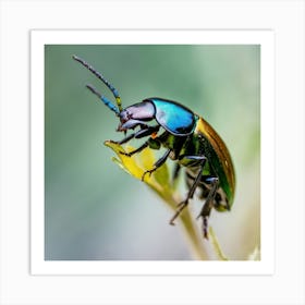 Beetle On A Flower Art Print