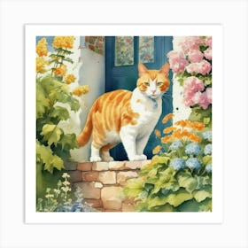 Summer Cat Art Print