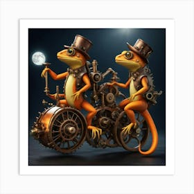 steam punk lizards Art Print