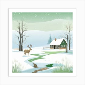 Winter Landscape — Stock Vector Art Print